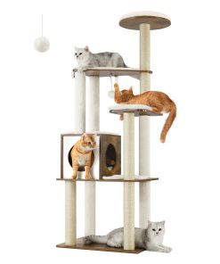 WoodyWonders 65-Inch Multi-Level Cat Tree