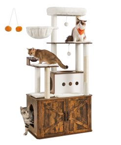 66.9-Inch Cat Condo with Food Stationr
