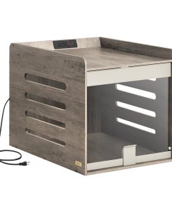 Modern Dog Crate Furniture with Charging Station