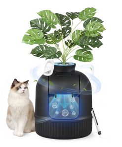 Feandrea Plant Cat Litter Box Enclosure with Artificial Plant