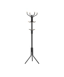Black Coat Rack Freestanding with 12 Hooks