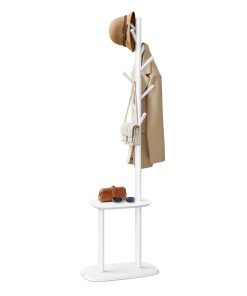 Coat Rack with 8 Hooks and Storage Shelf