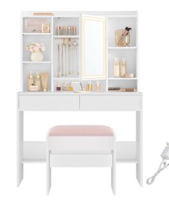 Kailyn Collection - Vanity Desk with Dimmable LED Lights