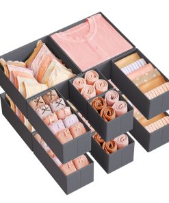 Foldable Fabric Storage Bins for Socks. Underwear. Bras. Ties. Scarves