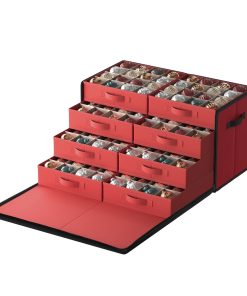 128-Slot Large Stackable Christmas Storage Container with Lid