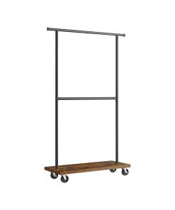 Double Rod Industrial Rolling Garment Rack