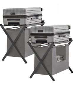 Set of 2 Luggage Racks. with Removable Laundry Bag