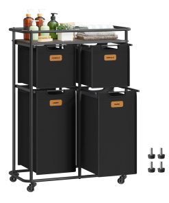 Portable Laundry Cart with Shelf