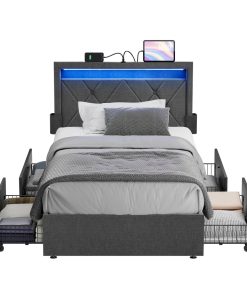 VASAGLE LED Bed Frame Twin Size