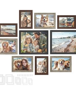 SONGMICS Picture Frames with 16 Mats. Set of 10 Collage Photo Frames