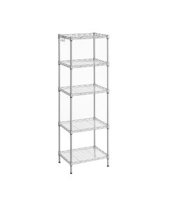 SONGMICS 5-Tier Metal Storage Shelves. Kitchen Wire Shelving Unit. Storage Rack with Adjustable Shelves. Shelf Liners. 8 Hooks. for Garage